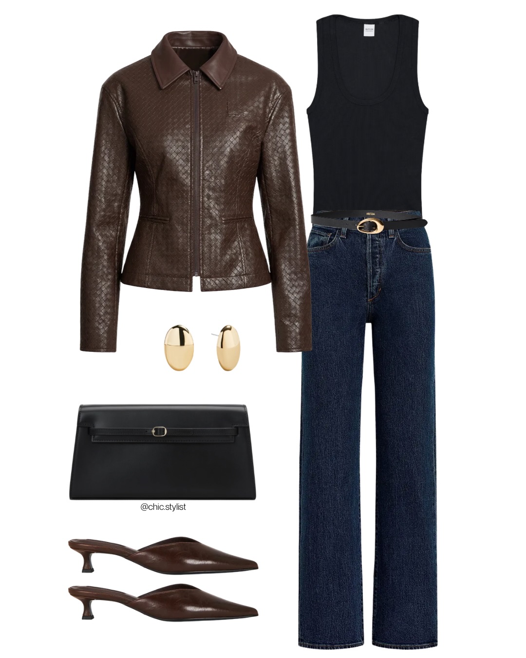 A Brown Textured Jacket with Dark Denim: Easy Structure for Everyday Wear